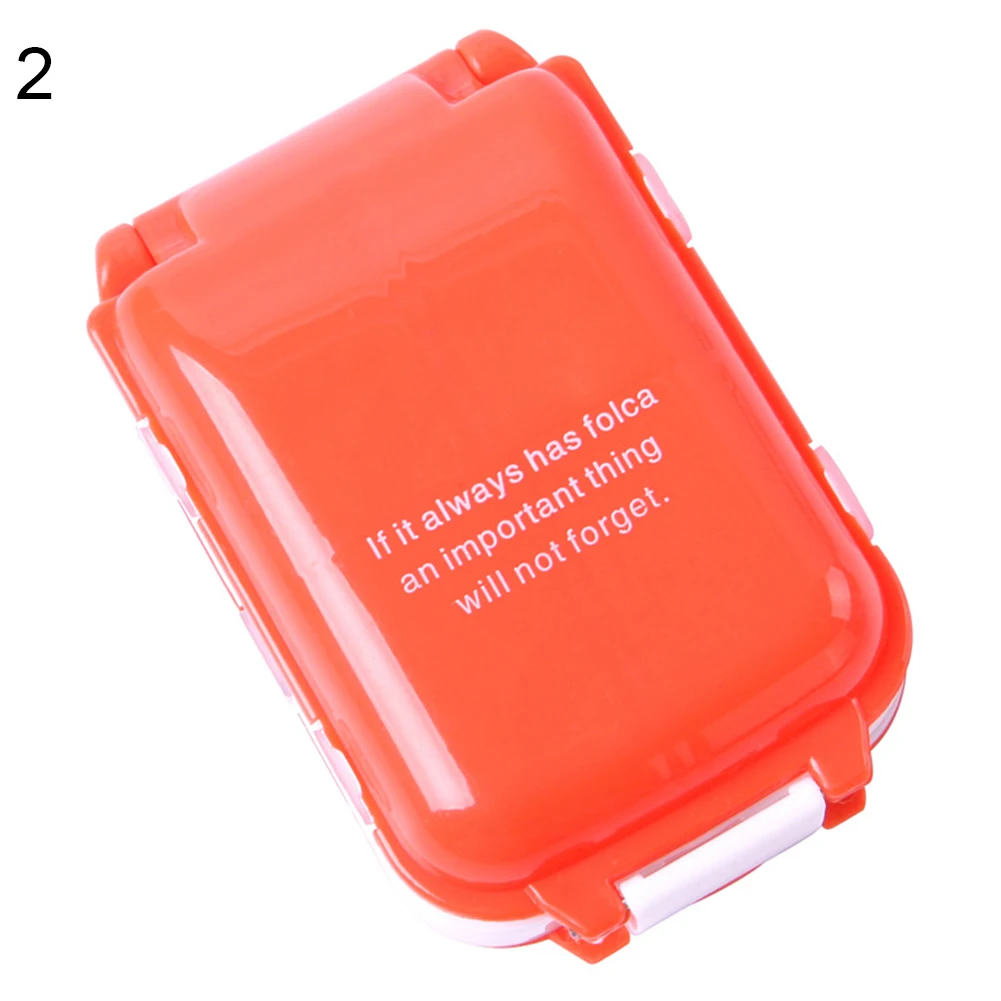 Joylife 8 отсеков складной таблетница контейнер для витаминов футляр для лекарств контейнер Лидер продаж - Цвет: Оранжевый