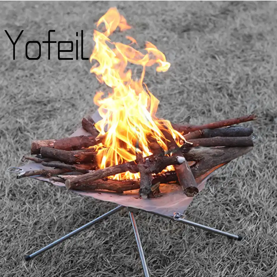 Outdoor Foldable Stainless Steel Mesh Firewood Furnace Burn Pit Stand Carbon Heating Stove Rack Platform Charcoal Camping Tools Outdoor Stoves Aliexpress