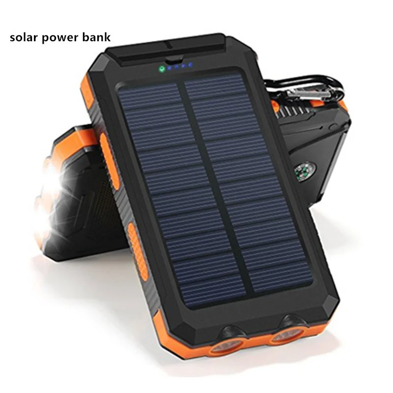 Водонепроницаемый солнечный Power Bank Солнечное зарядное устройство Dual USB 20000 мАч со