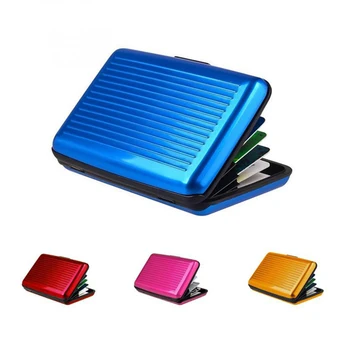 

Metal ID Card Holder For Man Business Credit Woman Wallet Box Case Protecto Passport Card Bag