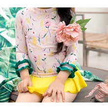 Плавание костюм дети девочка Плавание помпонами детское бикини женский купальный костюм Двойка Плавание костюмы отдельные ванный комплект пляжная одежда