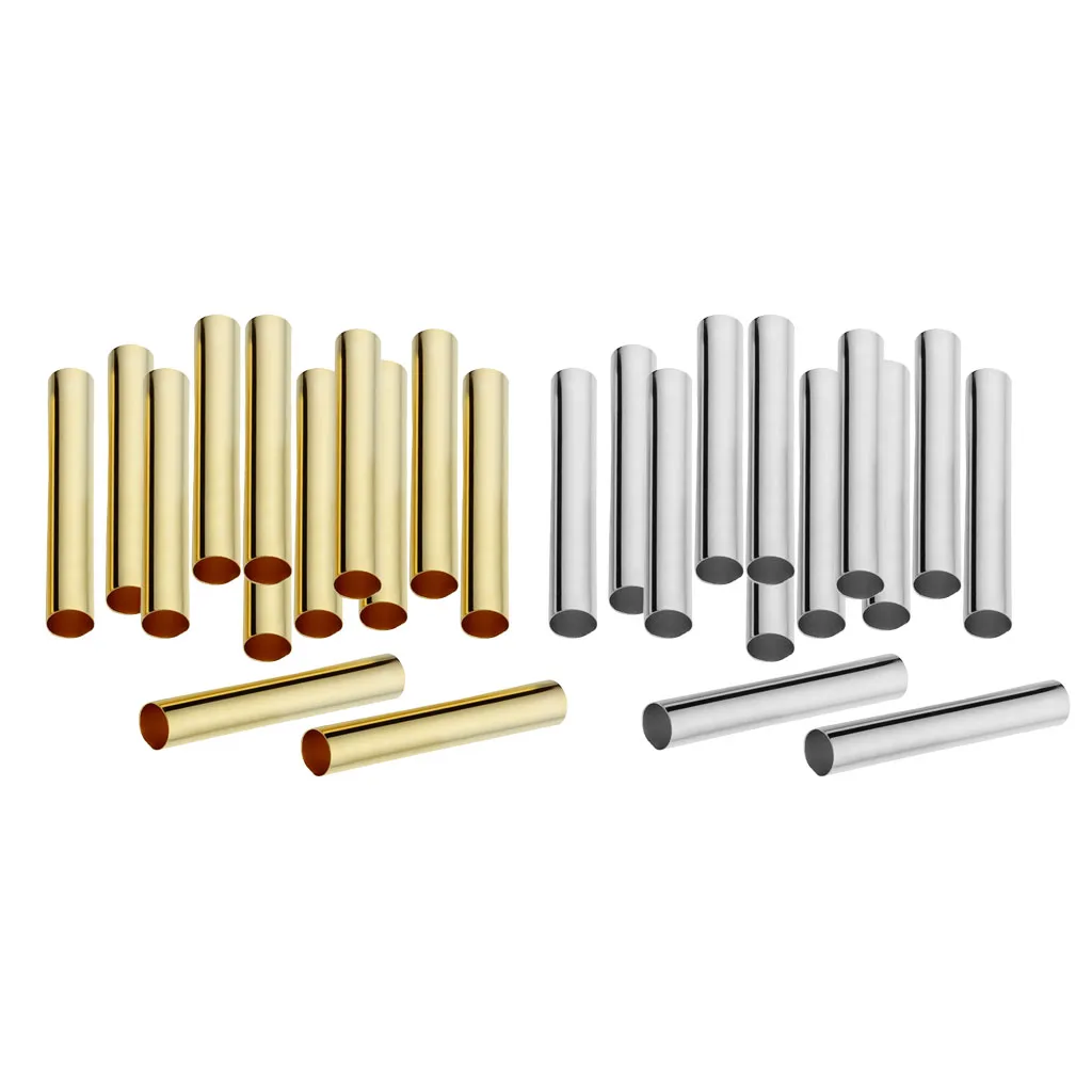 100 Pieces Smooth Straight Noodle Tube Beads Spacer Beads for DIY Jewelry, DIA: 4mm, Lenght: 30mm (Gold/Platinum)
