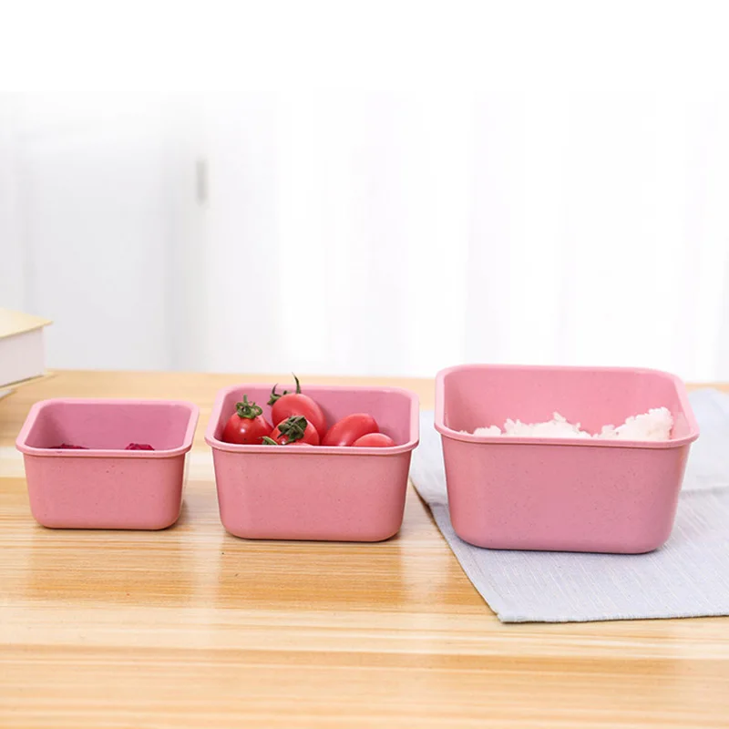 Portátil de alta calidad de paja de trigo fibra térmica caja de almuerzo Bento caja de almacenamiento de contenedores de alimentos de deportes al aire libre Camping Picnic herramienta