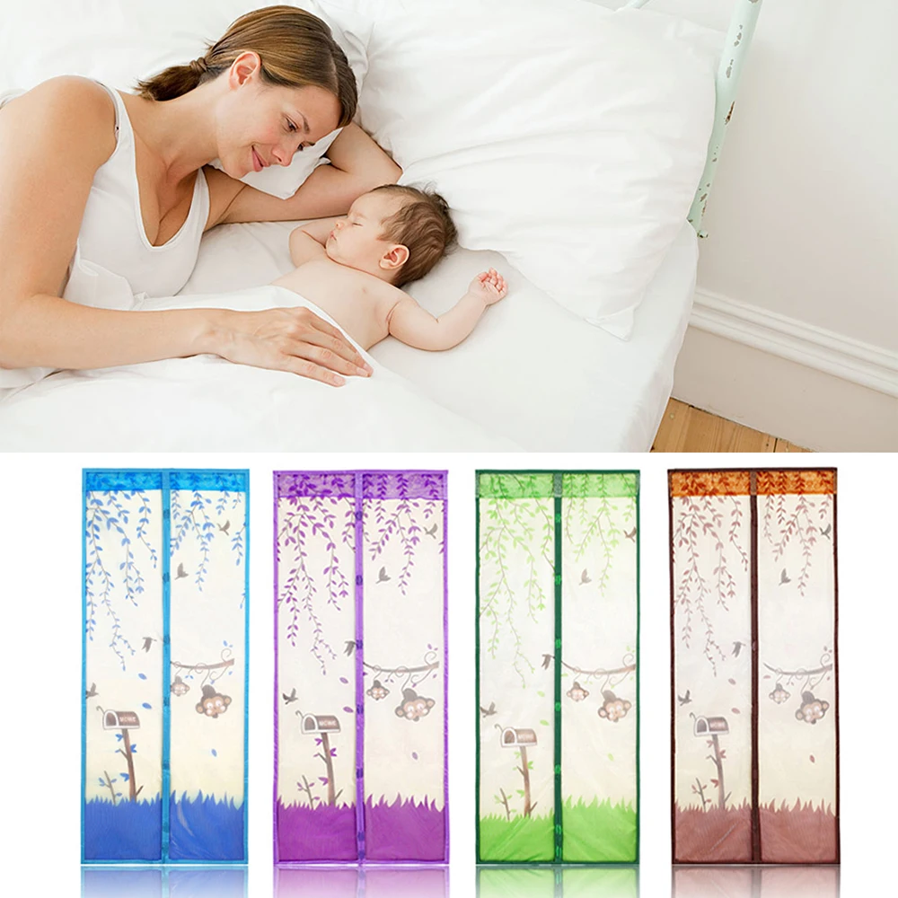 

210 X 90cm Magnetic Mesh Screen Door Mosquito Net Hands-free Automatic Closing Magnet Curtain Summer Pest Control Kitchen Window