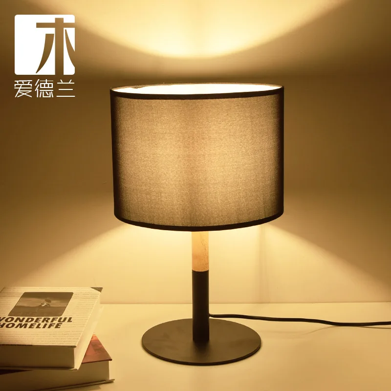 

YOOK 35*47cm Janpanese Simple Wood Table Lamp for Bedroom Bedside Study Living Room Solid Wood LED Table Lamps