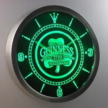 Nc0108 Guinness 1759 Shamrock Bar Beer muestra de Neón del LED Reloj de Pared