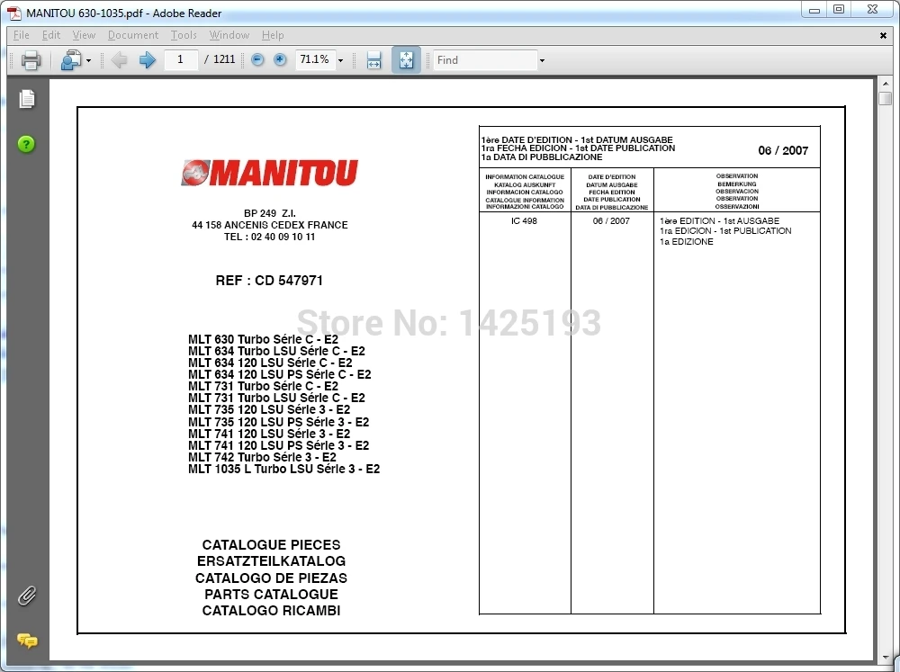 manitou forklift parts catalogs service manuals and operator s