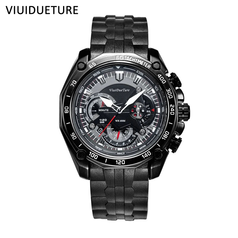 VIUIDUETURE Brand Luxury Watches Men Wristwatches Full Steel Waterproof Fashion Quartz Watch Relogio Masculino erkek kol