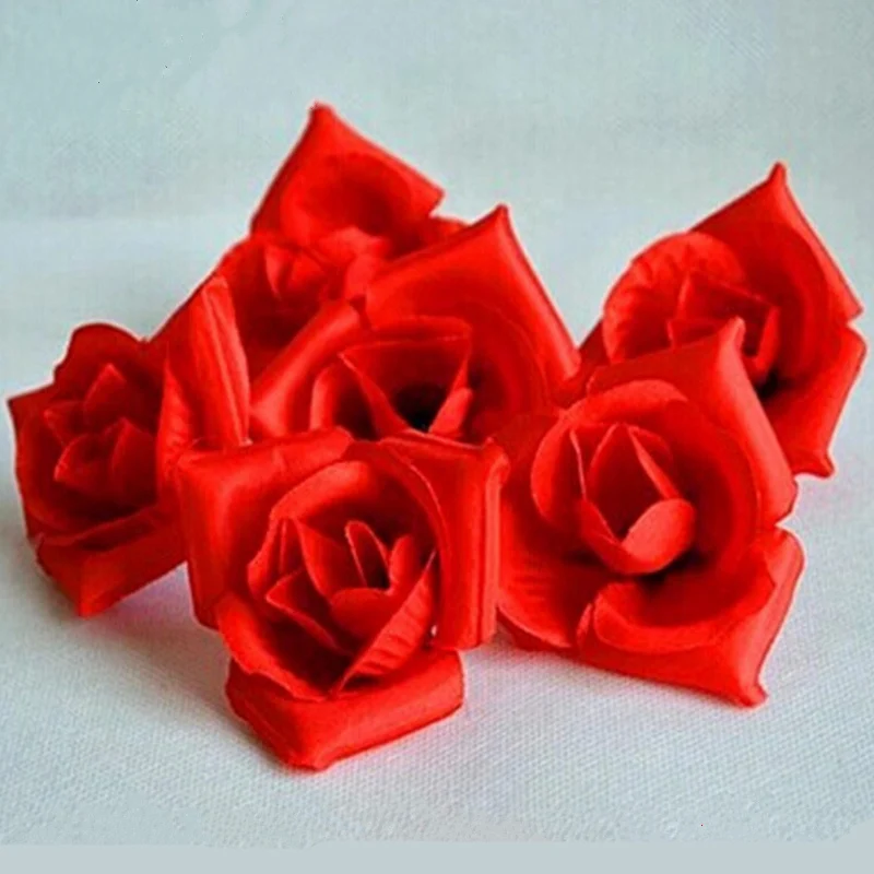

100pcs Romantic cloth artificial flowers rose head for birthday wedding candle placed figure package roses party supplies