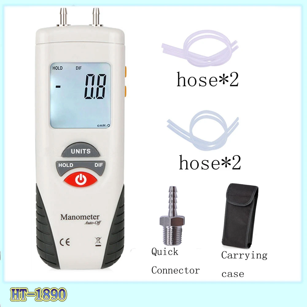 2018 Digital Manometer Air Pressure Meter Air Pressure Differential