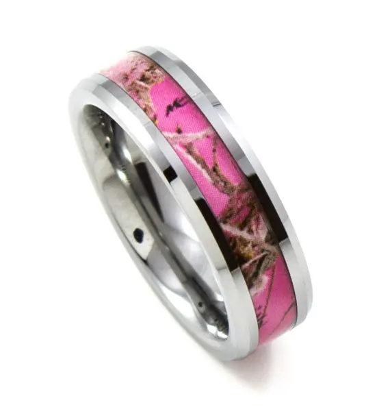 free shipping high polished womens 6mm tungsten carbide ring inlay pink camo hunting camouflage wedding band size 5 15 - Pink Camo Wedding Rings free shipping high polished womens 6mm tungsten carbide ring inlay pink camo hunting camouflage wedding band size 5 15 - Pink Camo Wedding Rings