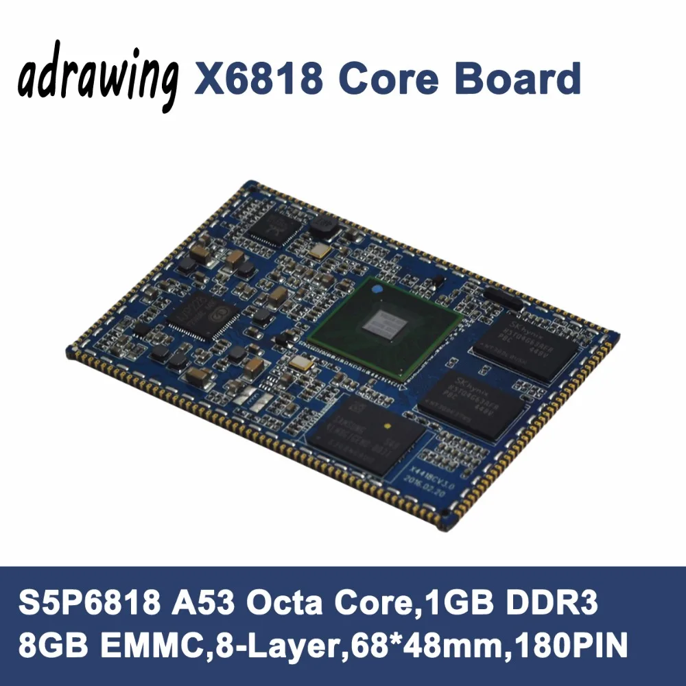 ARM Cortex-A53 восемь ядер S5P6818 X6818 V3.0 макетная плата 1 ГБ DDR3 8 EMMC Поддержка Android 5 Linux QT Ubuntu |