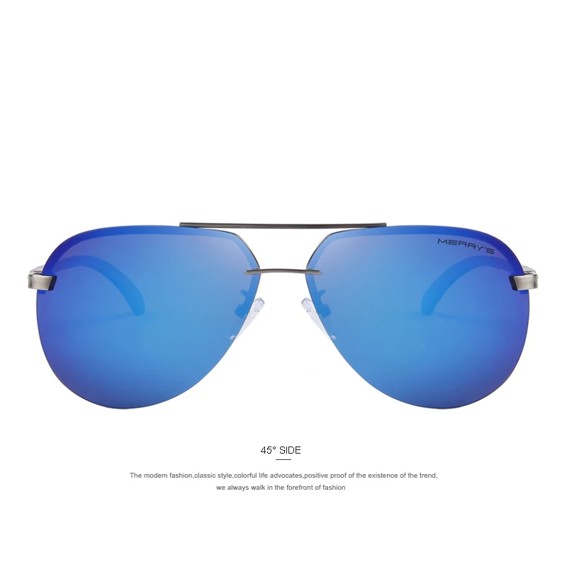 Бренд Merry's, мужские поляризованные солнцезащитные очки в оправе из алюминиевого сплава, модные мужские солнцезащитные очки для вождения S'8281 - Цвет линз: C03 Gray Blue