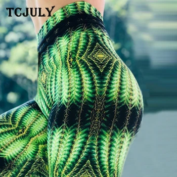 

TCJULY Sexy Prickly Pear Print High Waisted Leggings For Women Breathable Quick Dry Push Up Workout Pants Stretch Fitness Legins