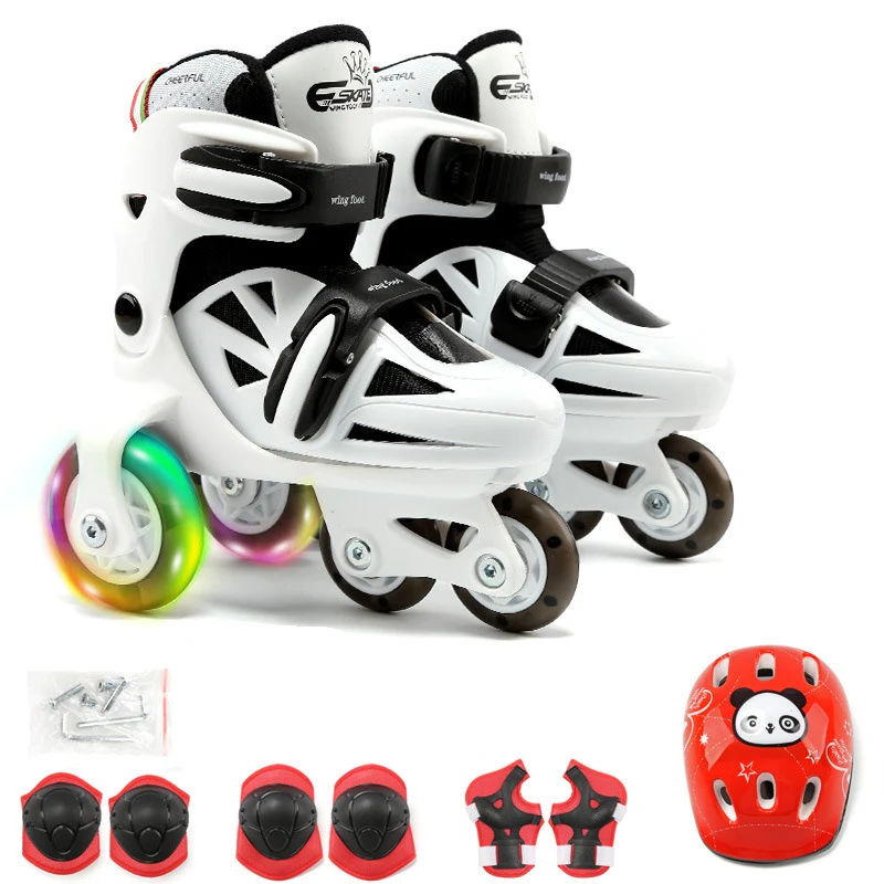 جديد الاطفال الفتيات صبي الأطفال مستقرة التوازن سباق التعرج مواز وامض الجليد تزلج الأحذية الأسطوانة قابل للتعديل شبك مانع للسقوط 2 الألوان