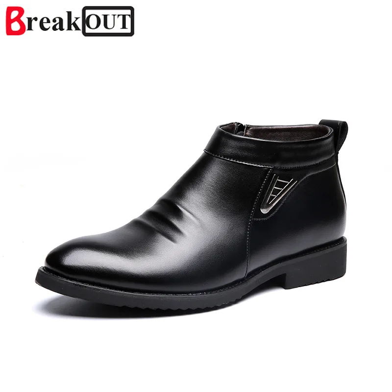 

Break Out New men boots snow boots men leather boots for men winter shoes warm Plush men shoes