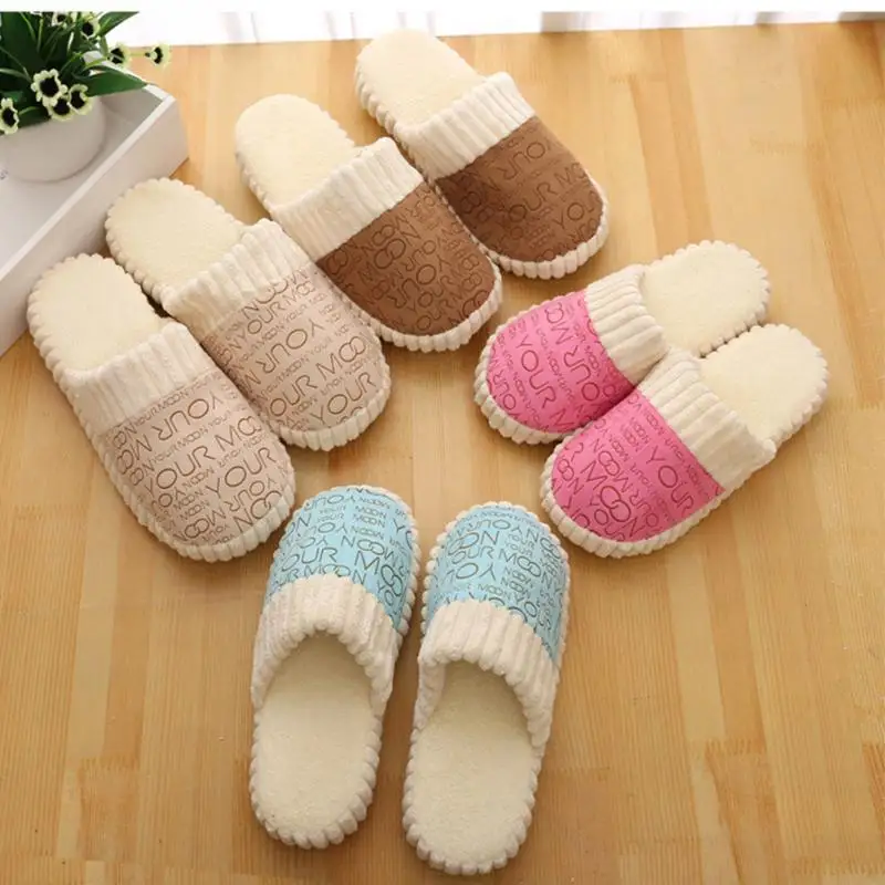 

Women Cotton Slipper Winter Warm Slippers Letters Splicing Soft Anti-Slip Home slipper Cotton Slipper Shoes 4 Color Optional #20