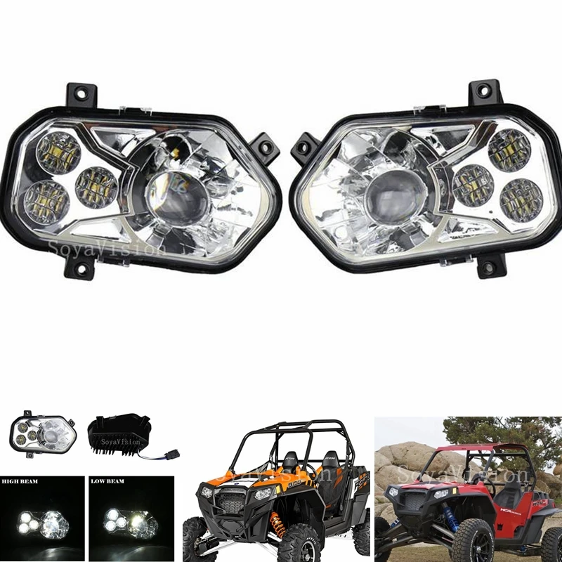 For Polaris ATV LED Headlight Kit For 2012 2013 Polaris RZR S Side X