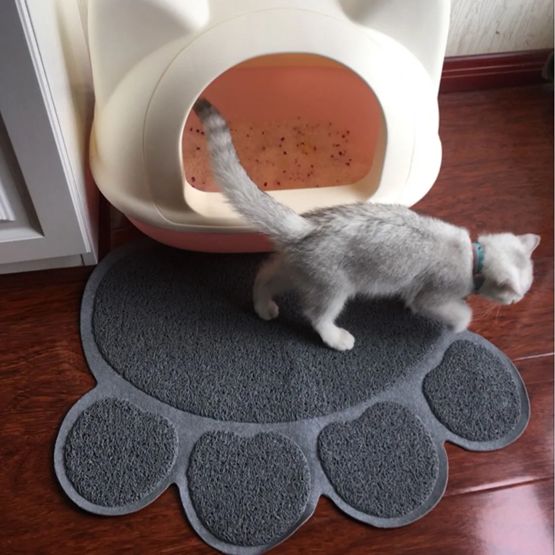 

Good PVC Pet Dog Cat Feeding Mat Pad Cute Paw Pet Dish Bowl Feed Place Puppy Bed Blanket Table Mat Easy Wipe Cleaning