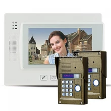 7 ” Key Touch LCD Video de la puerta teléfono Video Intercom IR cámara contraseña bloqueo de visión nocturna 2V1