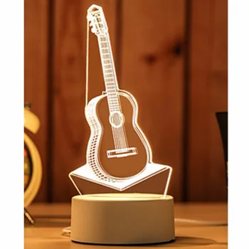 

Creative 3D Night Light 7 Color Change Touch USB Charge 3*AA Batteries Powered Table Desk Lamp Night Light with Acrylic Flat
