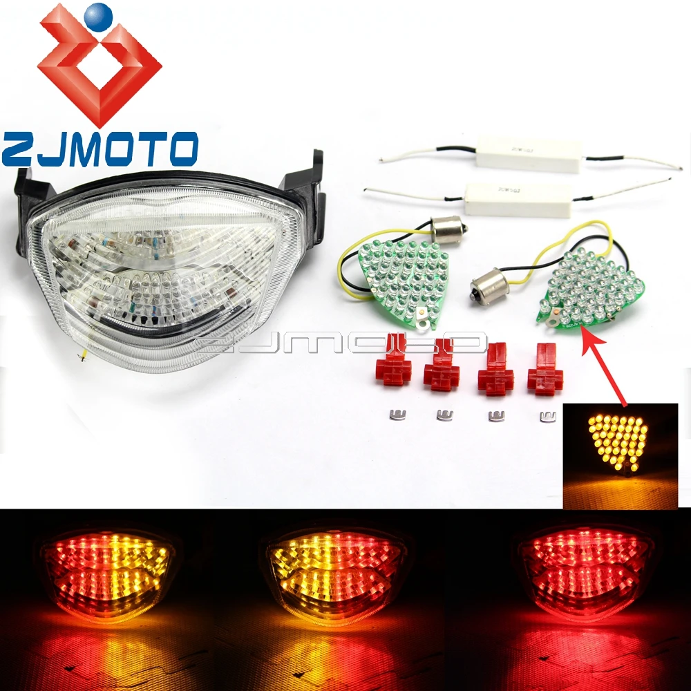 

Motorcycle LED Integrated Tail Light Turn Signals For Suzuki GSX-R1000 GSX R1000 2005-2006 Clear Stop Rear Light Taillight