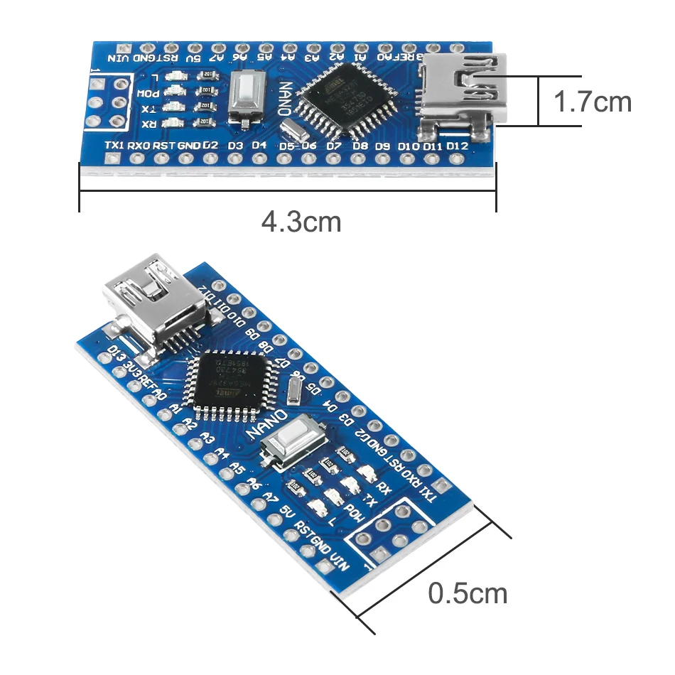 Nano Mini USB с Загрузчиком совместимый Nano 3,0 контроллер для arduino Nano v3.0 CH340 USB драйвер 16 МГц ATMEGA328P/168 P