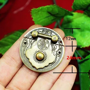 

Wholesale Bulk Locks,Brass Buckle ,Hasp Wooden Wine Box With Lock Buckle Antique Padlock Hardware,Vintage Style Round Locks,36mm