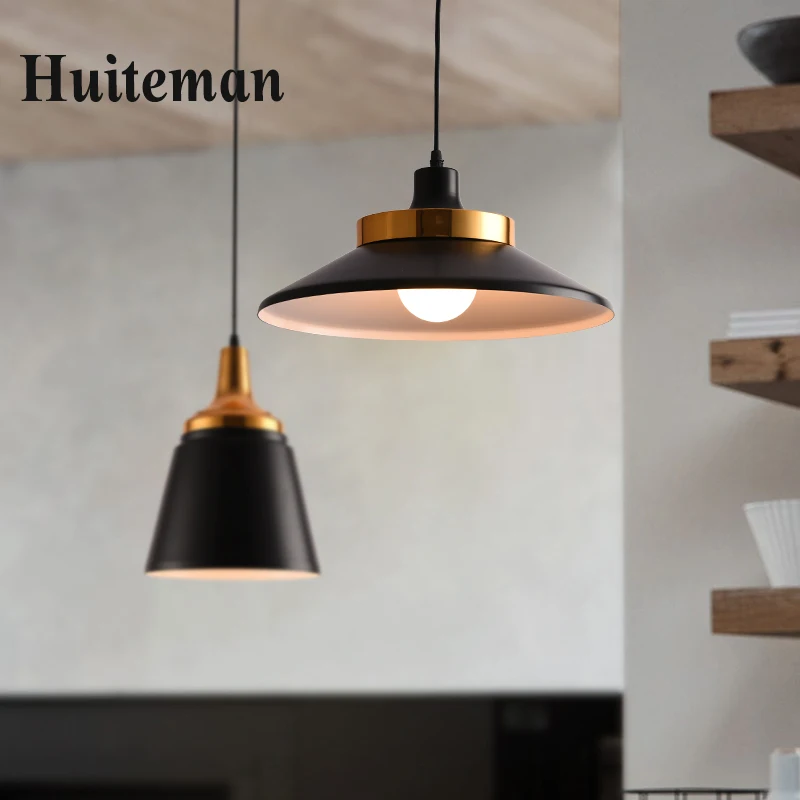 

Modern Pendant Lights Kitchen Industrial Pendant lamp Loft E27 Edison Black Iron Cage white Lampshade Indoor Hang Lamp Lighting