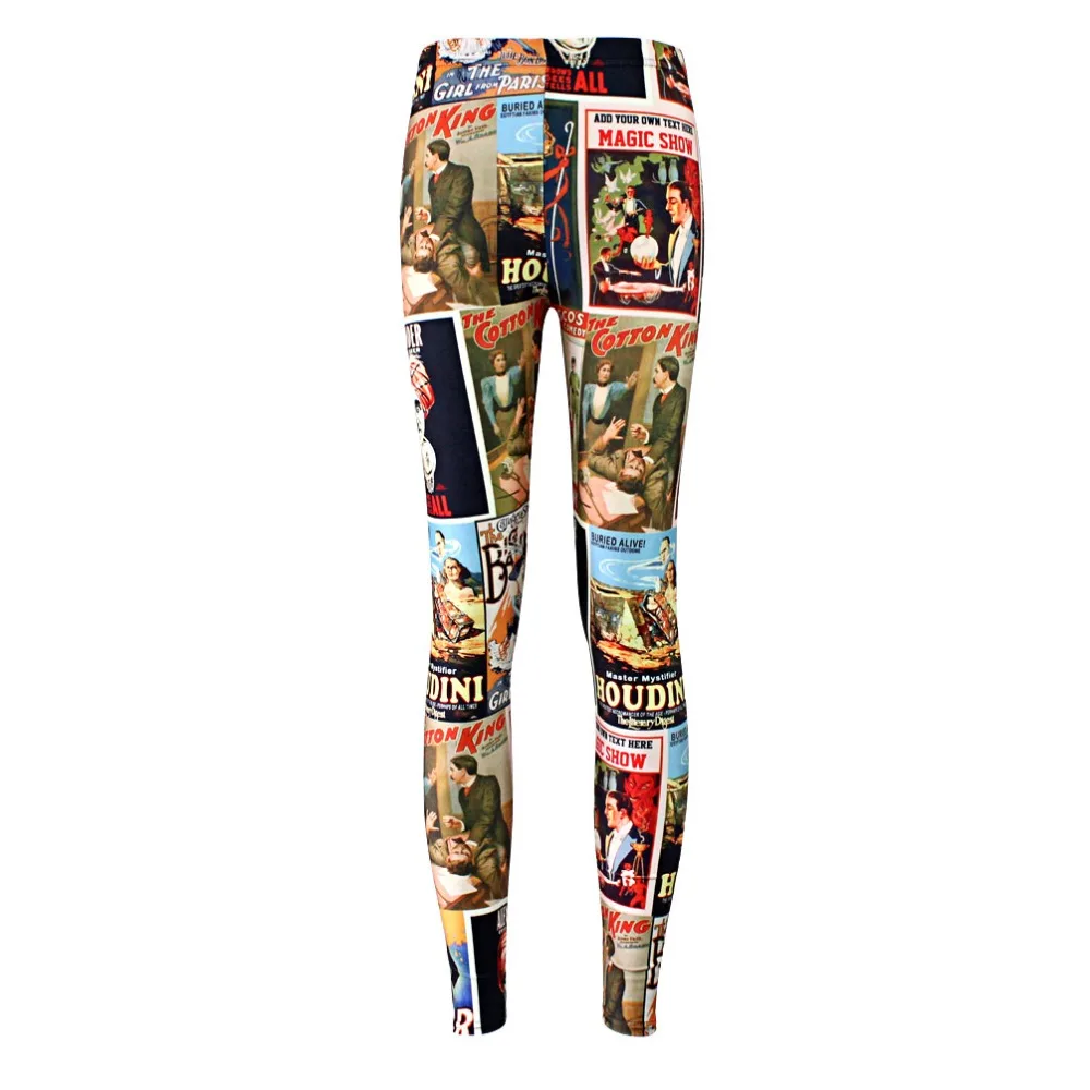 

Elastic Casual Pants 3D Digital Printing Magic Show comics Pattern Women Leggings 7 sizes Fitness Clothing Free Shipping