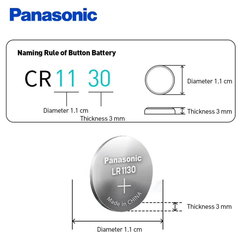 40 шт/4 карты Panasonic 1 5 V AG10 389 LR54 SR54 SR1130W 189 SB BU L1130 1130 LR1130 кнопочные батареи щелочные для