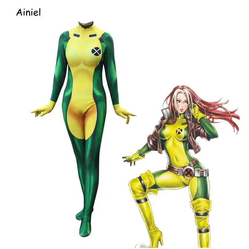Disfraz De Pelicula Anime X Men Rogue Para Adultos Monos Zentai De Superheroe Licra Fiesta De Halloween Para Mujeres Y Ninos Aliexpress