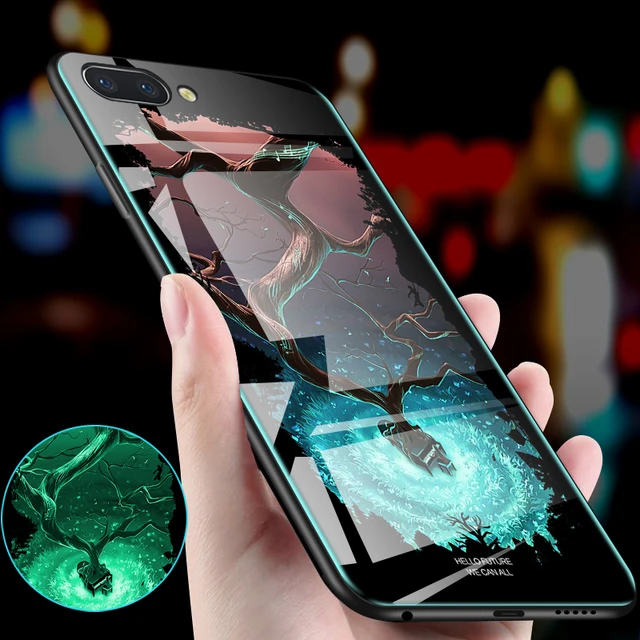 Special Offers GKK Luminous Case for iPhone 7 8 6 6S Plus Case Silicone Back Glass Soft TPU Shine in the Dark for iPhone 7 8 Plus Cover Fundas