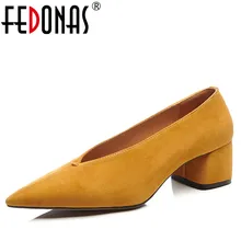 FEDONAS/Новые Модные Элегантные женские туфли-лодочки; свадебные вечерние туфли с острым носком на высоком каблуке; женские туфли-лодочки без застежки; обувь в стиле ретро