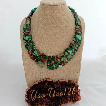 

N022961 18" Green Sea Sediment Imperial Gems Graduated Necklace