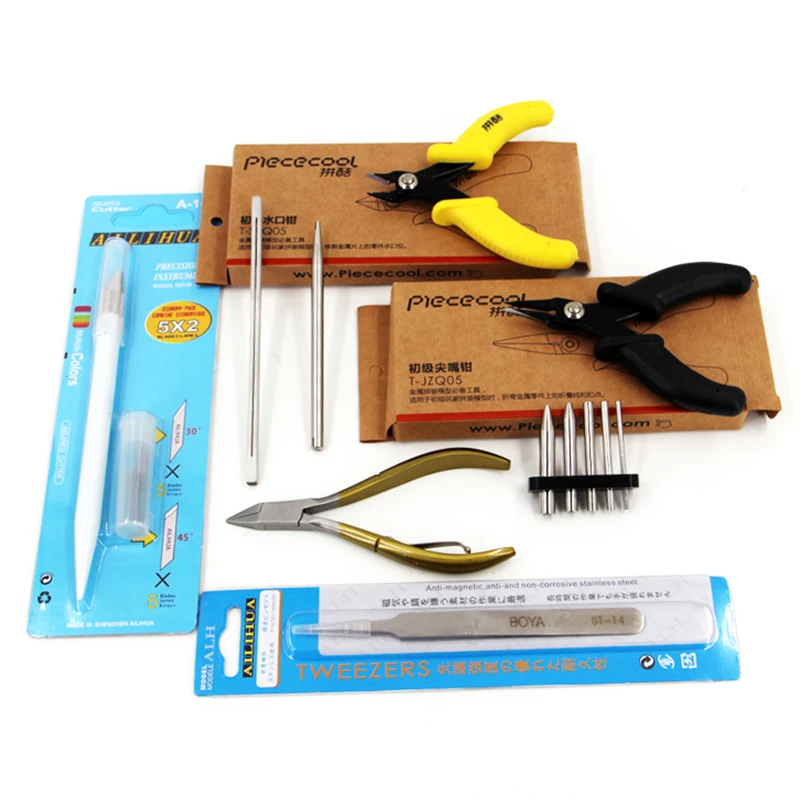 3D Puzzles en métal assemblage outils polyvalents ensemble pinces ciseaux pince à Long nez pince à épiler taille-crayon boucle appareil de pliage