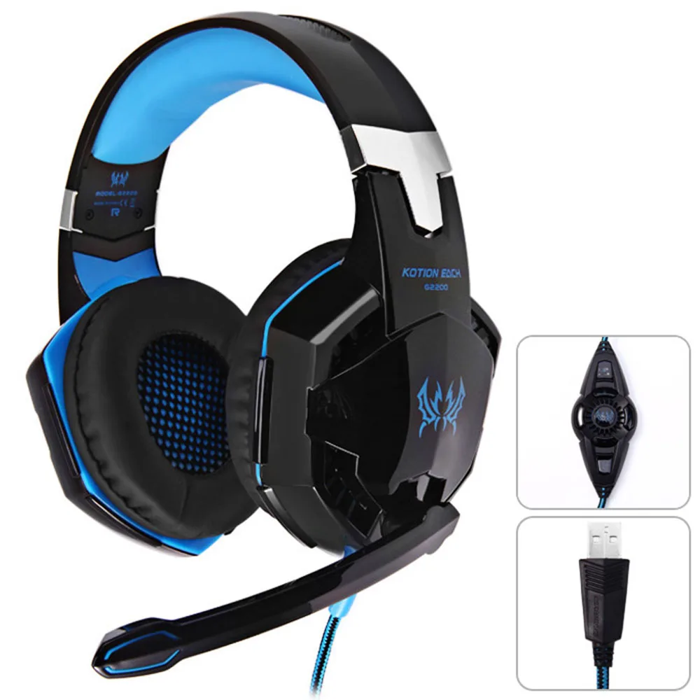 KOTION каждый G2200 Игровые наушники 7 1 Surround USB вибрации игровой гарнитуры оголовье