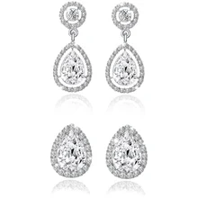 Новые серьги в виде капелек воды ювелирные изделия для женщин Серебряные хрустальные стразы серьги-гвоздики свадебное ювелирное изделие серьги