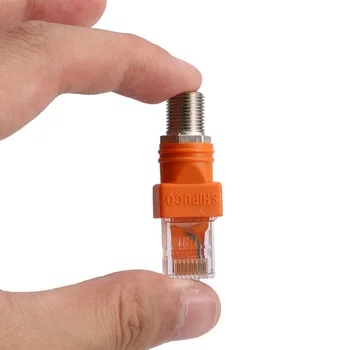

RF Female to RJ45 Male Coaxial Coax Barrel Coupler Adapter RJ45 to RF Connector Computer Cables High Quality Orange Durable