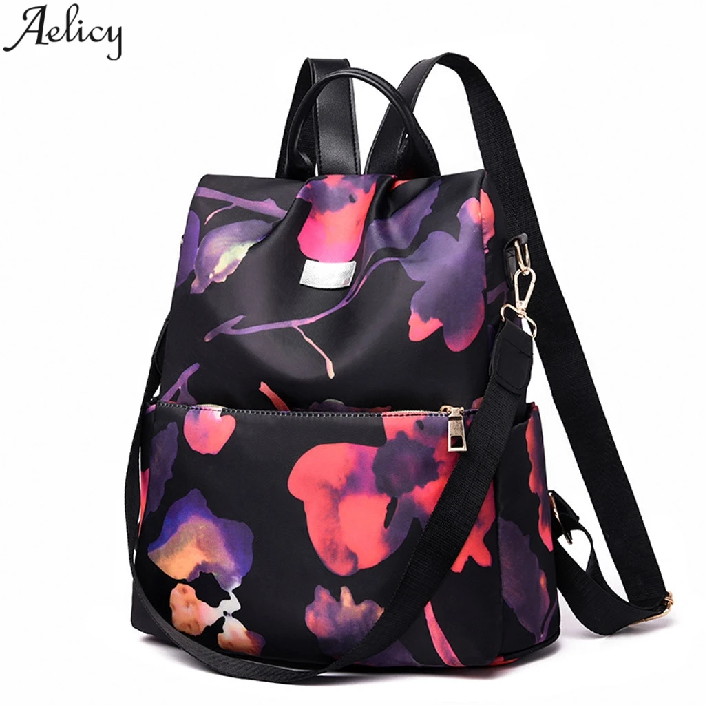 Aelicy Fashion Women Print Nylon Backpack High Quality Teenage Girls Female School Shoulder Zipper Color Bag Bagpack Mochila Aelicy Fashion Women Print Nylon Backpack High Quality Teenage Girls Female School Shoulder Zipper Color Bag Bagpack Mochila