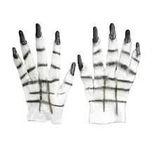 Горячие Хэллоуин Рождественская вечеринка бар косплей реквизит чучело волк террор Перчатки Белый