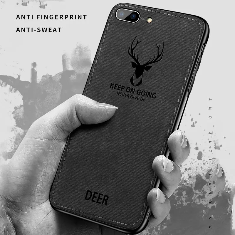 Cloth Frabic Deer Bat Pattern Phone Case For iPhone 6 7 8 Plus Silicone Soft Edge Back Cases For iPhone 11 Pro XR X XS Max Capas