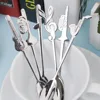 1pc Stainless Steel Coffee & Tea Spoon Music Symbol Long Handle Creative Spoon Drinking Tools Kitchen Gadget Flatware Tableware ► Photo 1/5