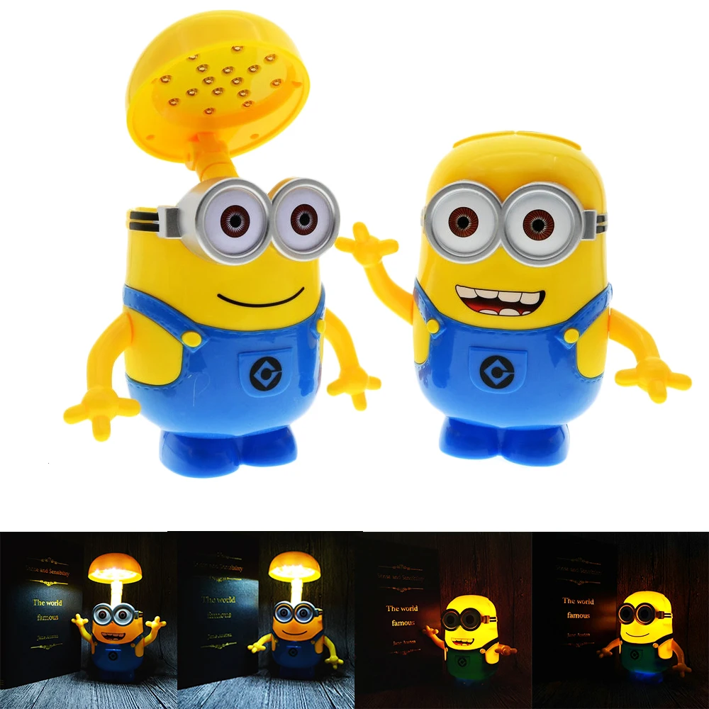 

Minions Cartoon Folding LED Night Light Money Box Baby Room Kids Bed Sleeping Lamp Decoration Eyeshield Rechargeable Table Lamp