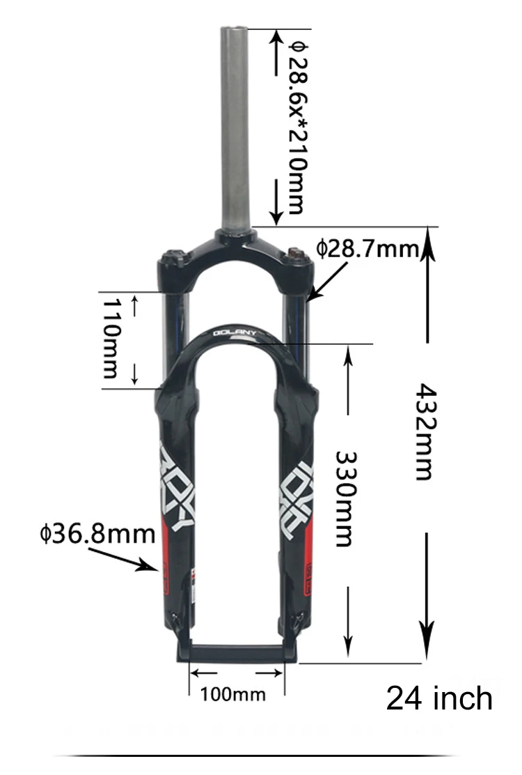 Новинка, полностью алюминиевая Механическая вилка BOLANY для горного велосипеда, 24 дюйма, передняя вилка для горного велосипеда, аксессуары для шин велосипеда