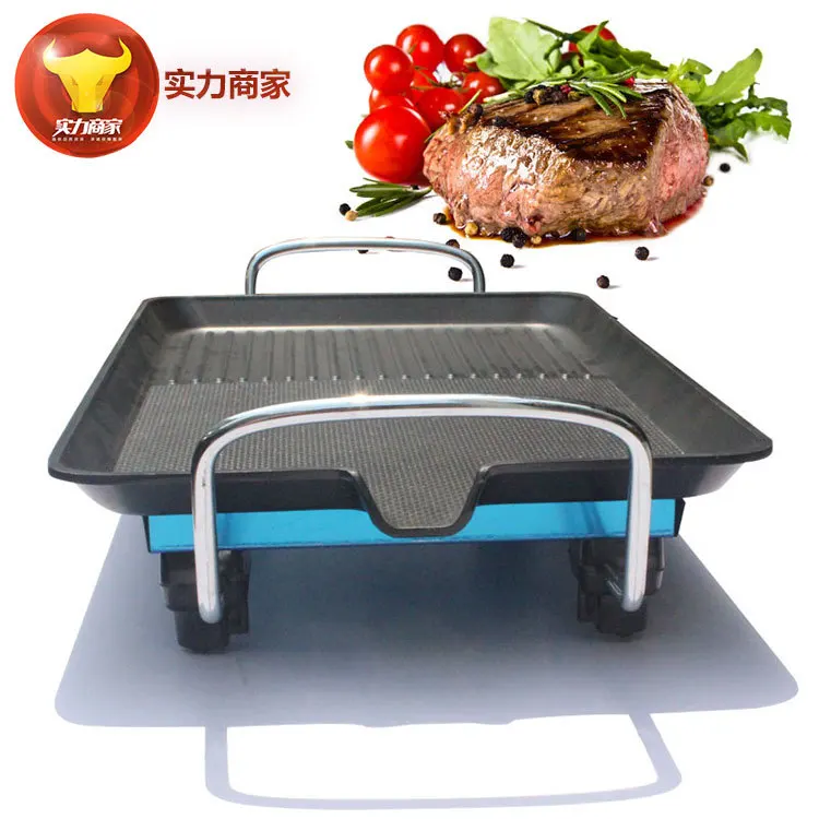 Teppanyaki Grill L, 68x28cm 1500W Indoor or Out Electric Smokeless Table Top Grill Adjustable Temperature Non-Stick BBQ Griddle