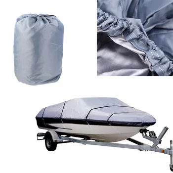 

210D Oxford V-Hull Speedboat Cover 17-19ft High Quality Prevent UV Sunproof Waterproof grey Boat Cover