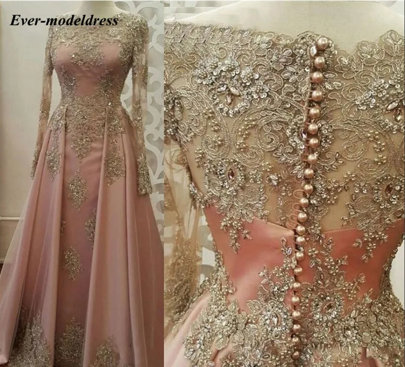 

Luxury Vintage Mother of the Bride Dresses 2018 Long Sleeve Appliques Beaded Floor Length Evening Gowns Plus Size Customized