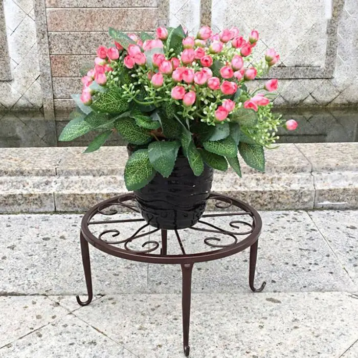 Iron Art Plant Stands Pot Holder Plant Flower Stand Floor Pot Rack Home Garden Indoor Balcony Decor DTT88