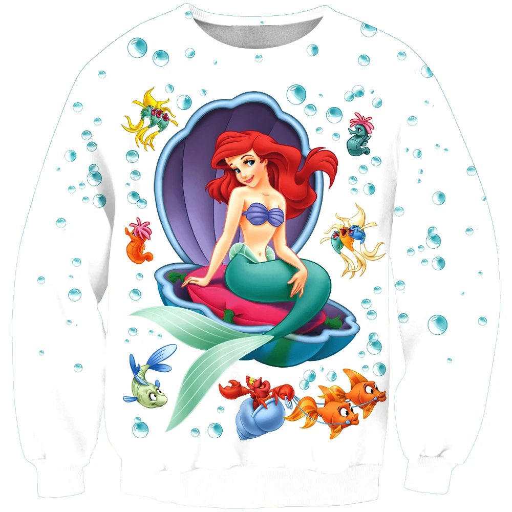 YX GIRL дропшиппинг 3d модный свитер классический мультяшный рисунок Русалка Принцесса Печатный Мужской Женский Повседневный пуловер